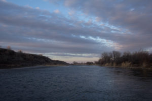 bighorn river at dusk